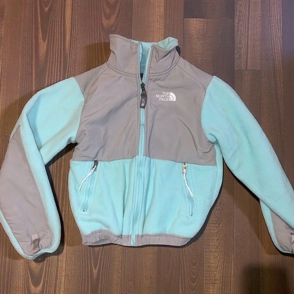 The North Face Other - The North Face Girls Denali Fleece Jacket Size 7/8 Aqua Blue Gray Warm Zip
